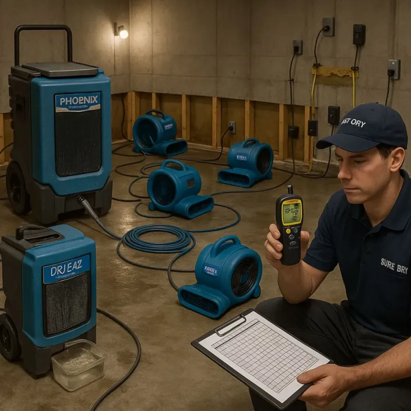 Structural Drying and Dehumidification process in Mount Orab, OH